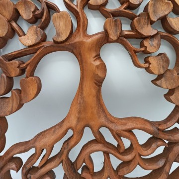 Vyrezávaný Drevený Obraz - Strom Lásky 40cm