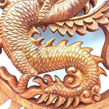 Vyrezávaný Drevený Obraz - Drak 40cm