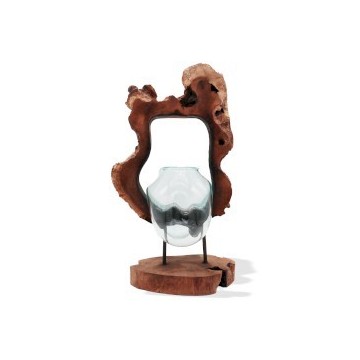 Roztavené Sklo na Dreve - Svietnik