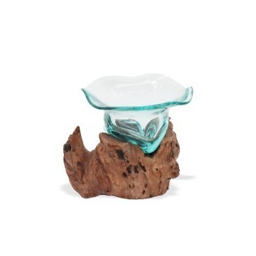 Roztavené Sklo na Dreve - Svietnik