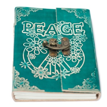 Kožený Zápisník 18x13 cm - Peace (čisté strany)
