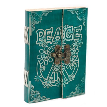 Kožený Zápisník 18x13 cm - Peace (čisté strany)