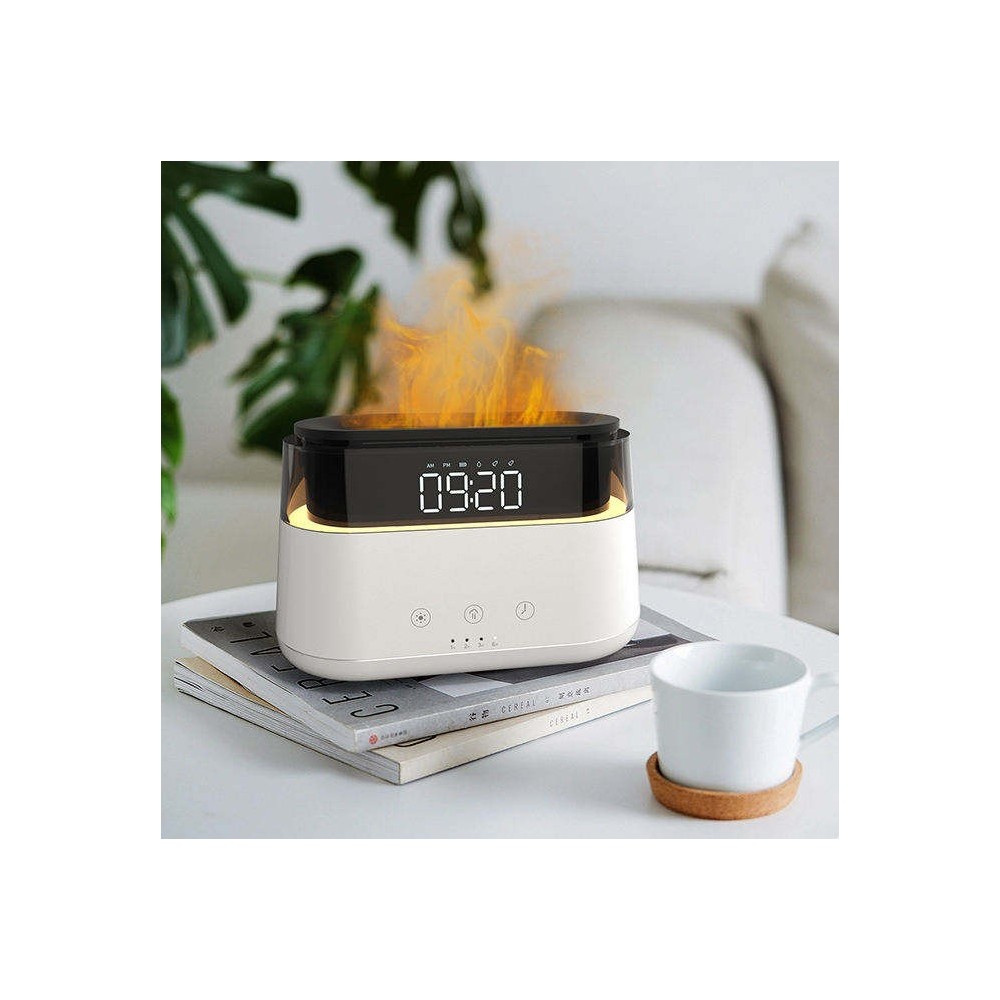 Moderný Aroma Difuzér - LED hodiny - USB-C - Efekt Plameňa