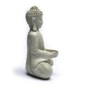 Meditačný Budha so svietnikom sivý