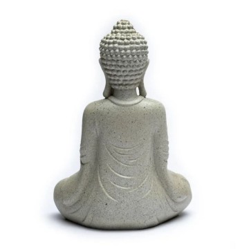 Meditačný Budha so svietnikom sivý