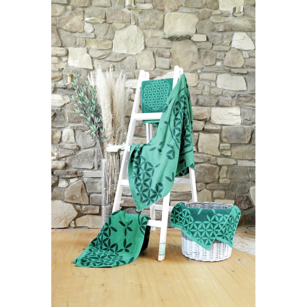 Uterák z organickej bavlny smaragd 48x109cm