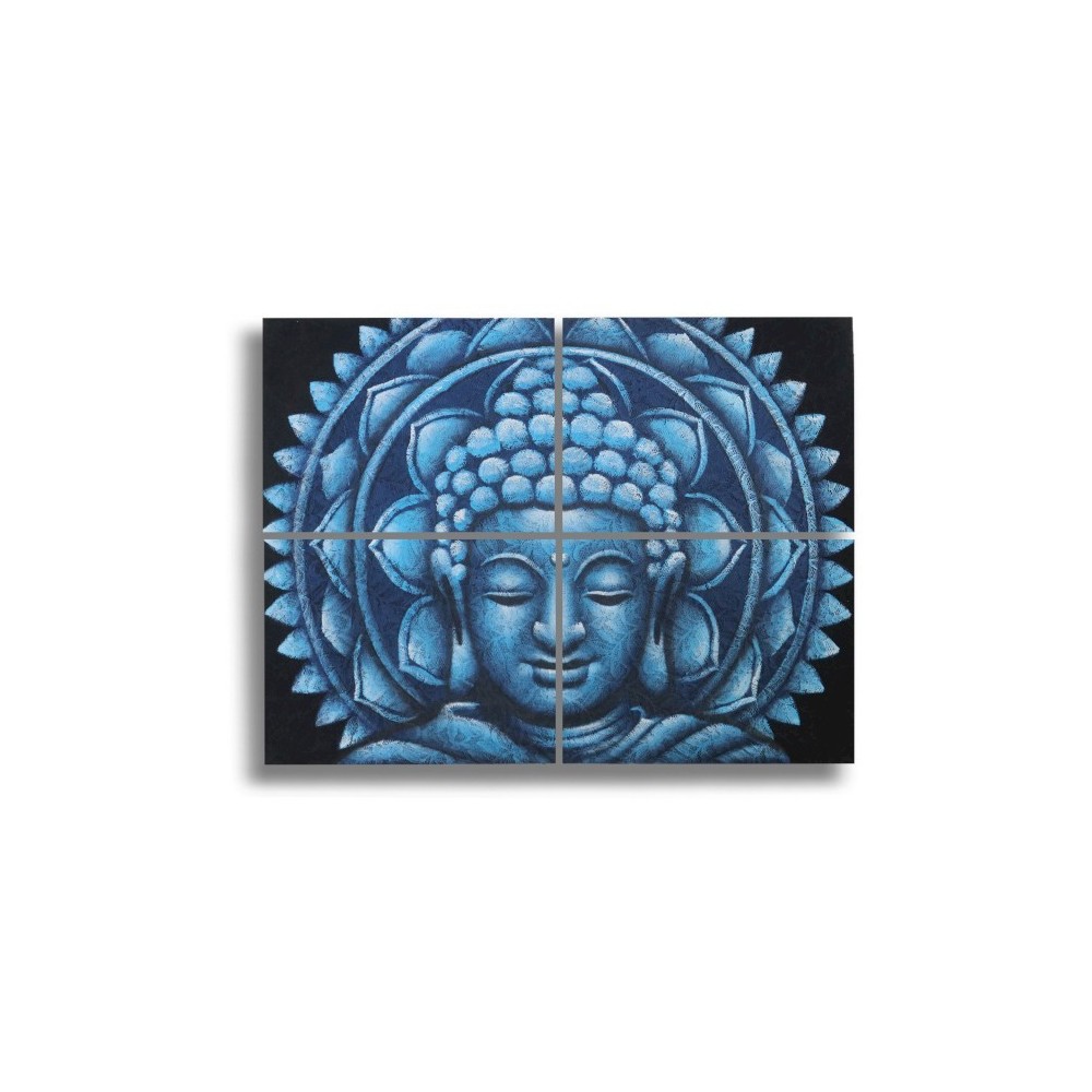 Obraz Modrý Buddha Detail Brokátu Mandala 30x40x4cm