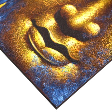 Obraz Budhu - Zlatá Tvár a Lotosový Kvet 80x60x3cm