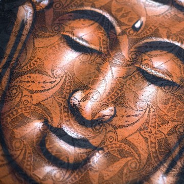 Obraz Budhu - Detail Medeného Brokátu 80x60x3cm