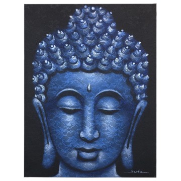 Obraz Budhu - Detail Modrého Brokátu 80x60x3cm