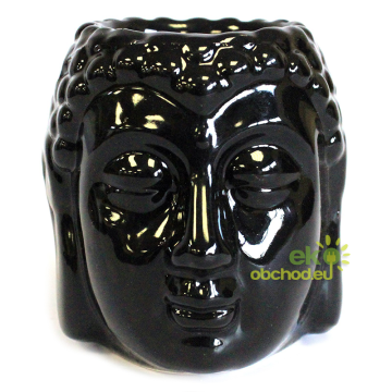 Keramická aromalampa Buddha - Čierna