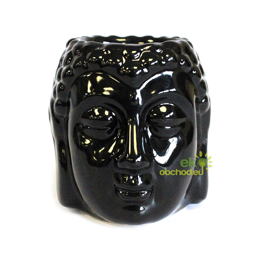 Keramická aromalampa Buddha - Čierna