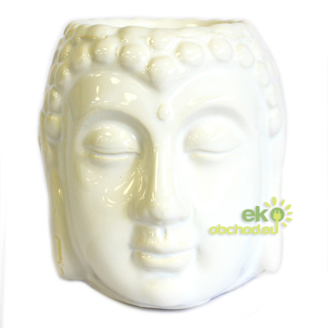 Keramická aromalampa Buddha - Biela