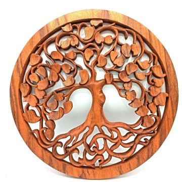 Vyrezávaný Drevený Obraz - Strom Lásky 40cm