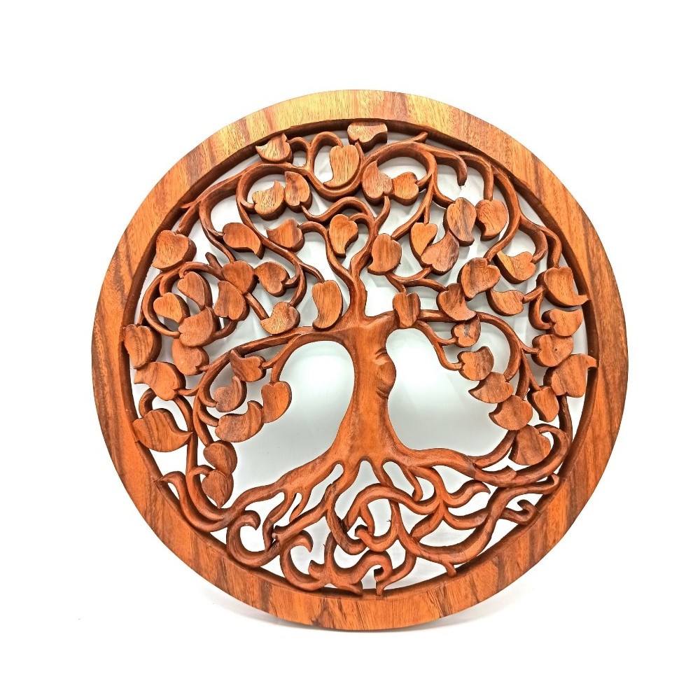 Vyrezávaný Drevený Obraz - Strom Lásky 40cm