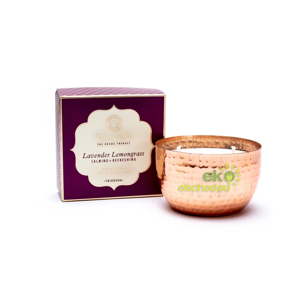 Vonná sviečka s dvoma knôtmi, Tridosha - Levanduľa & Citrónová tráva