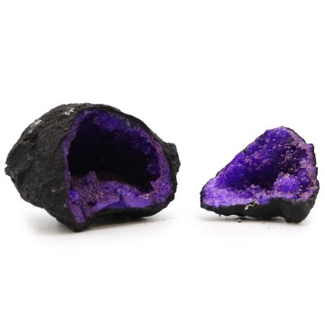 Kalcitová geóda, fialová - Čierny kameň