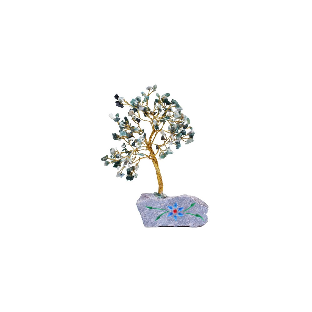 Stromček Šťastia - Machový achát (160 kamienkov)