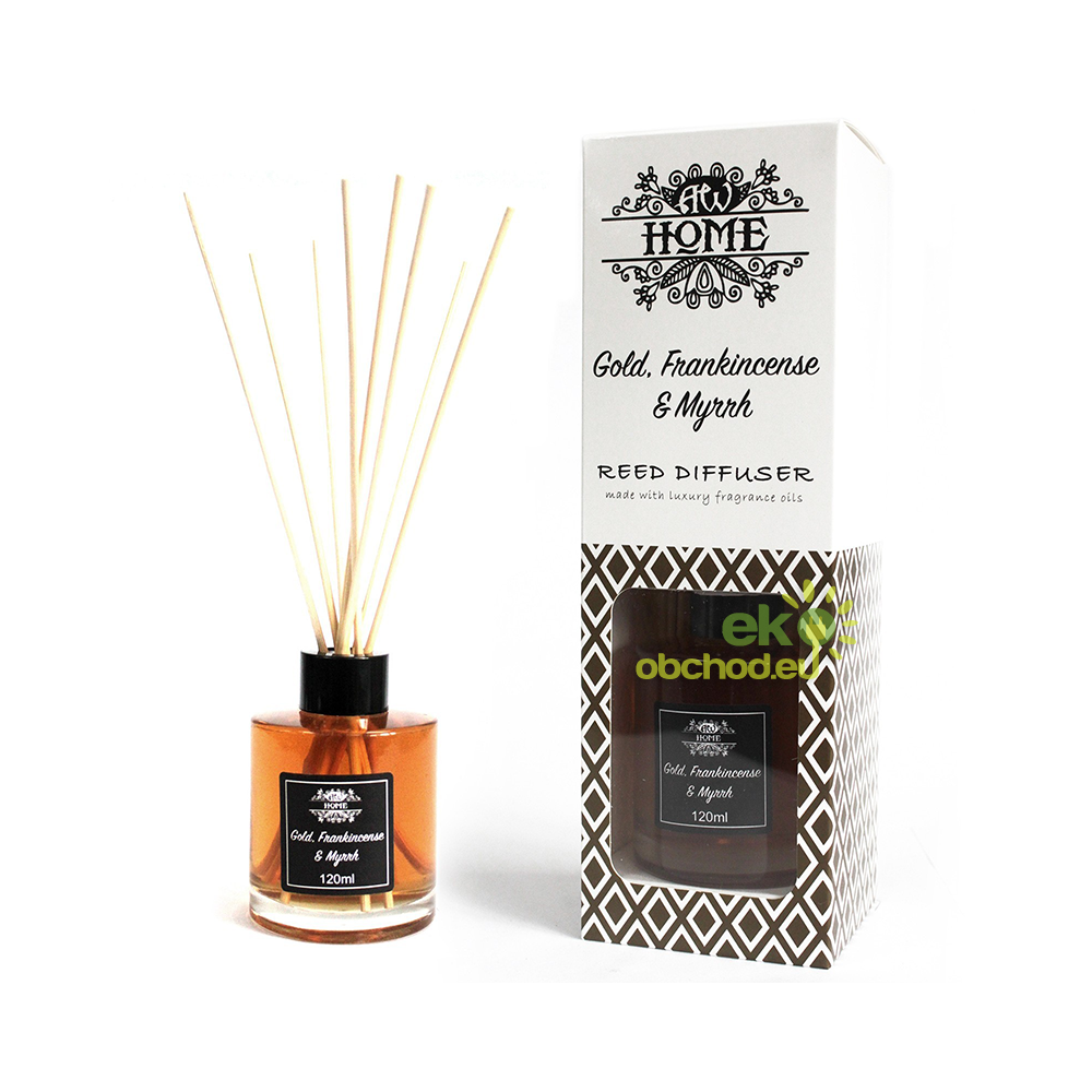 Vonný tyčinkový difuzér - Zlato, Kadidlo a Myrha