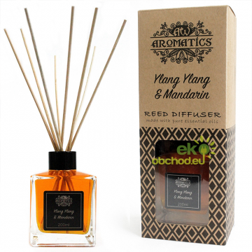 Vonný tyčinkový difúzer z čistých esenciálnych olejov  - Ylang Ylang a Mandarínka