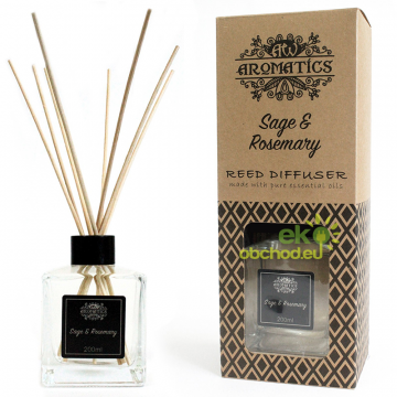 Vonný tyčinkový difúzer z čistých esenciálnych olejov - Šalvia a Rozmarín