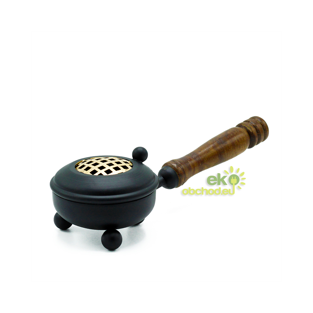 Kadidelnica s drevenou rukoväťou, STREDNÁ, zlatý detail