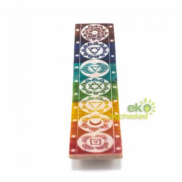 Mastencový stojan na Vonné Tyčinky so Siedmimi Čakrami - 26 x 5 cm