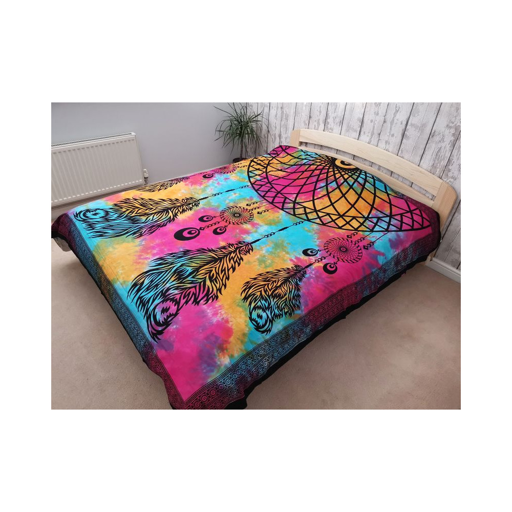 Dvojlôžková bavlnená prikrývka na posteľ - Lapač Snov