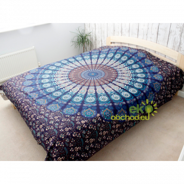 Dvojlôžková bavlnená prikrývka na posteľ - Mandala