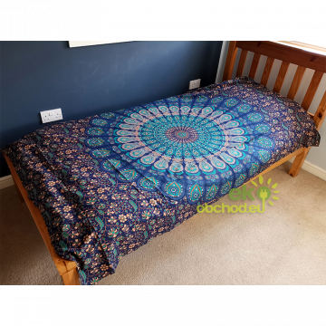Jednolôžková bavlnená prikrývka na posteľ - Mandala