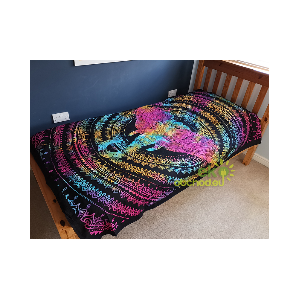 Jednolôžková bavlnená prikrývka na posteľ - Hlava Slona