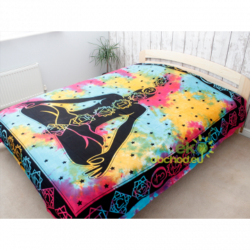 Dvojlôžková bavlnená prikrývka na posteľ - Čakra Buddhu