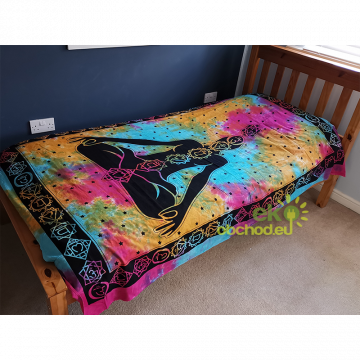 Jednolôžková bavlnená prikrývka na posteľ - Čakra Buddhu