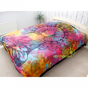 Dvojlôžková bavlnená prikrývka na posteľ - Pokojný Buddha