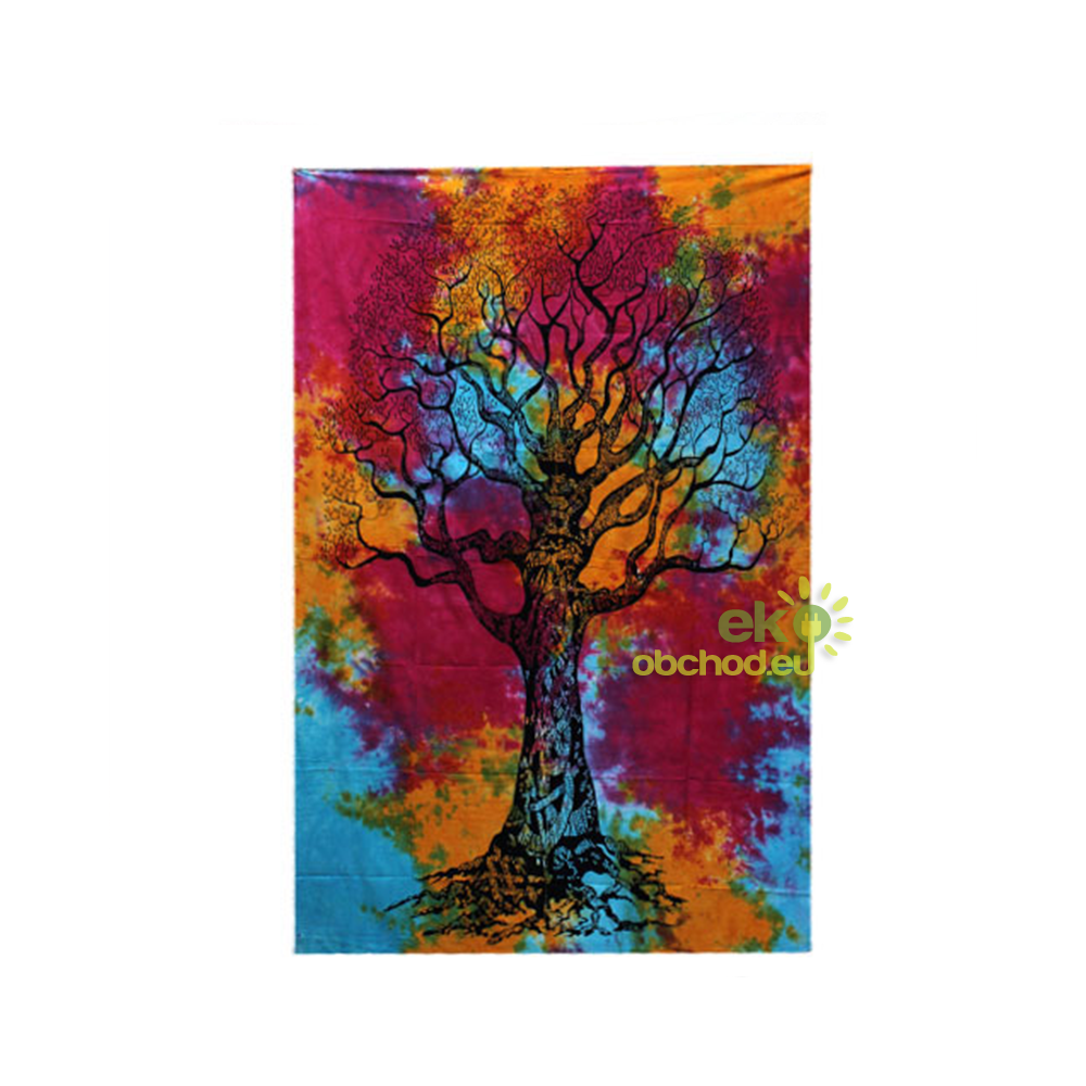 Jednolôžková bavlnená prikrývka na posteľ - Zimný strom