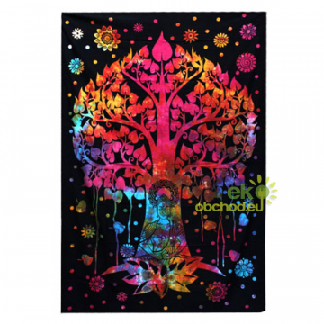 Dvojlôžková bavlnená prikrývka na posteľ - Strom Bodhi