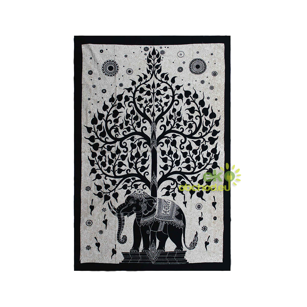 Jednolôžková bavlnená prikrývka na posteľ - Sloní Strom