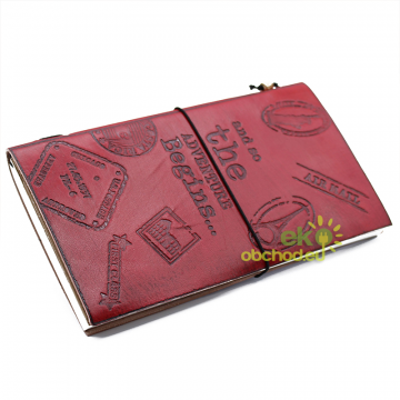 Kožený Zápisník - Dobrodružstvo Začína - Červený
