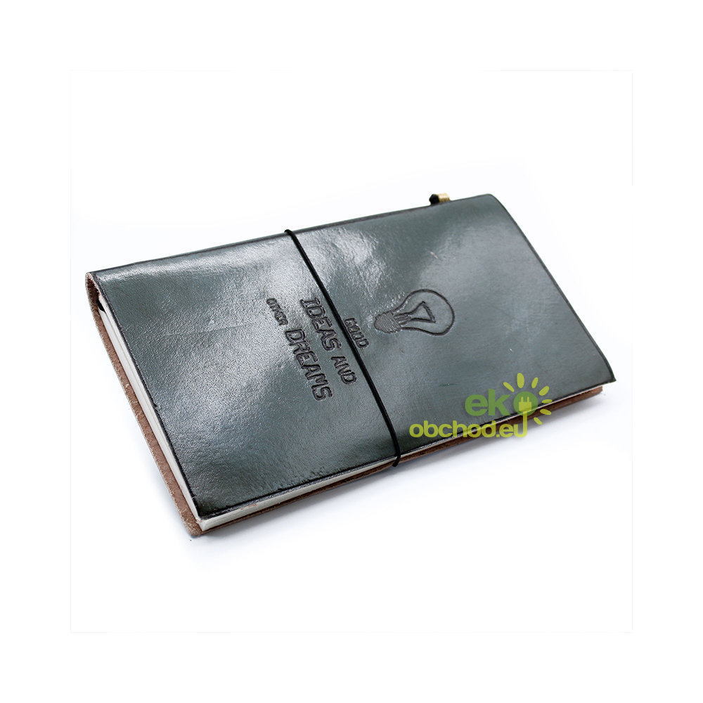 Kožený Zápisník - Nápady a Sny - Šedý