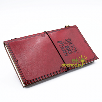 Kožený Zápisník - Malá Kniha s Veľkými Plánmi - Červený