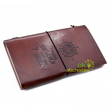 Kožený Zápisník - Cesta po svete - Hnedý