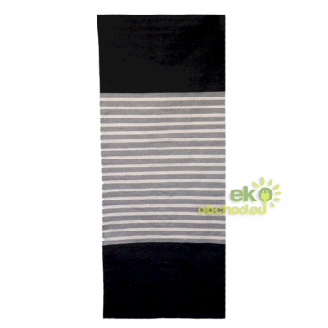 Koberec z Indickej Bavlny, 70 x 170 cm, čierno-šedý