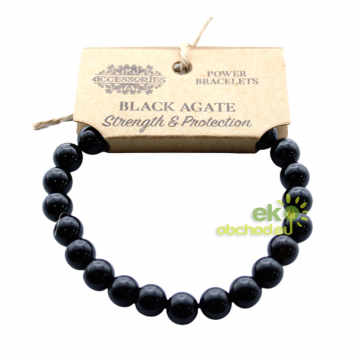 Energetický náramok - Čierny Achát - Sila & Ochrana