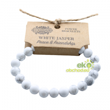 Energetický náramok - Biely Jaspis - Mier & Priateľstvo