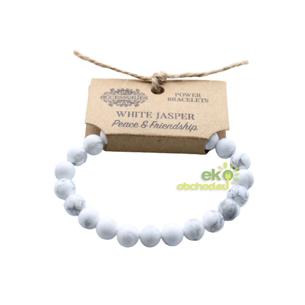 Energetický náramok - Biely Jaspis - Mier & Priateľstvo