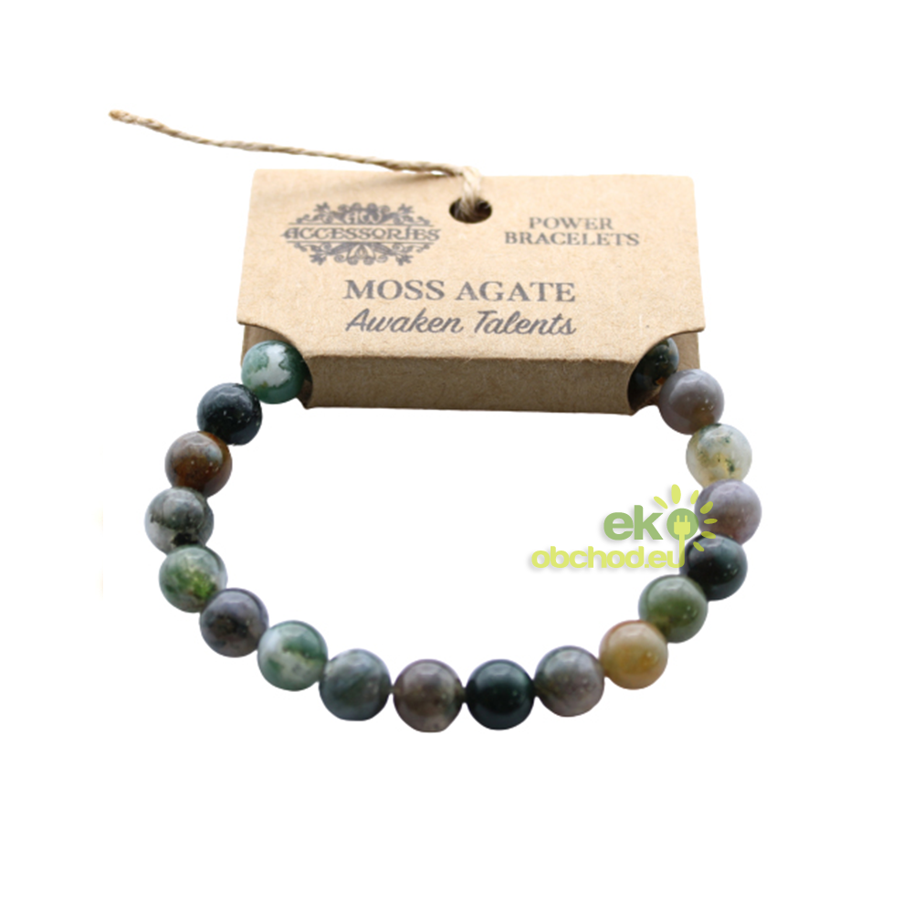 Energetický náramok - Machový Achát - Prebudené talenty