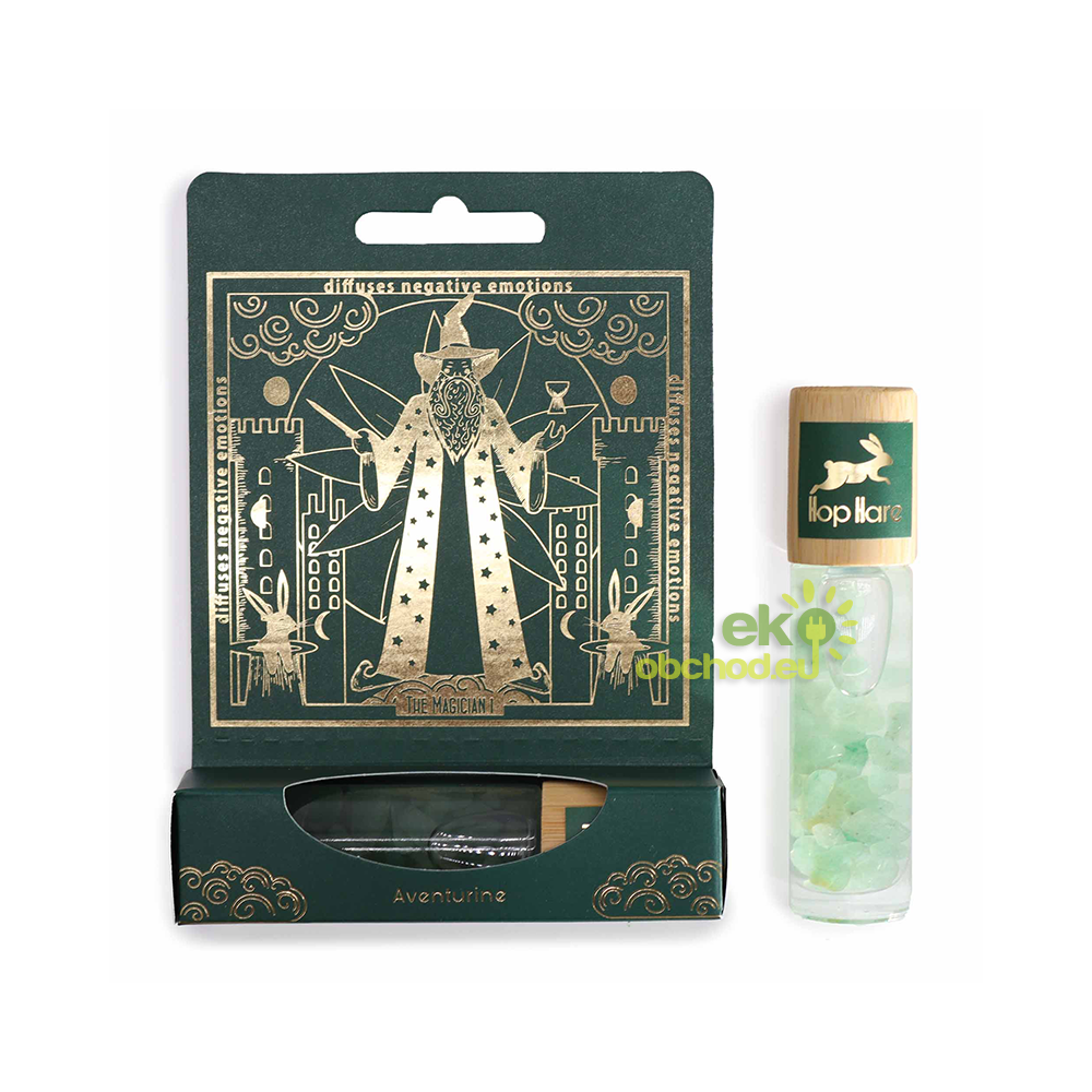 Tarotový Roll On Hop Hare - Kúzelník - So Zeleným Avanturínom