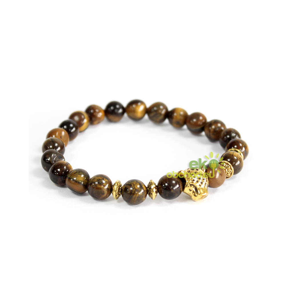 Boho náramok z Tigrieho oka - Zlatý tiger