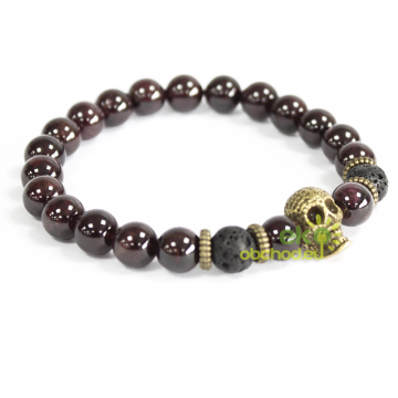 Boho náramok z Heliotropu - Lebka