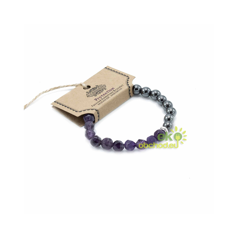 Náramok z Fazetovaných Drahých Kameňov - Ametyst